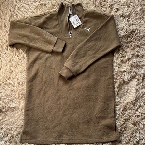 Puma Men's Zip-Up Olive Sweater